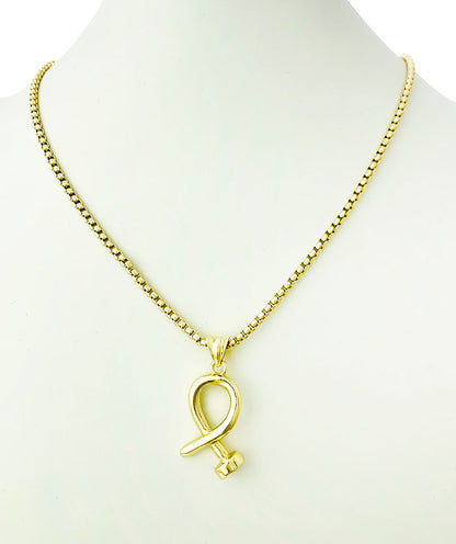 Crossed Nailhead Pendant Necklace