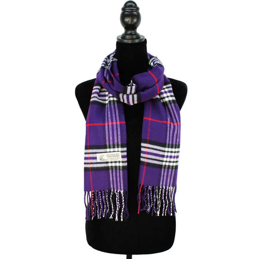 Purple Cashmere Plaid Scarf