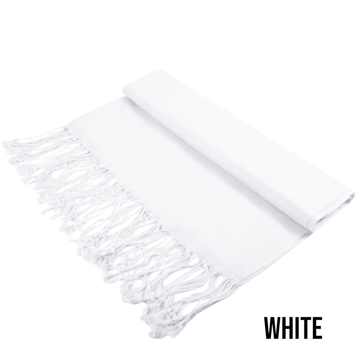 Solid White Pashmina Scarves