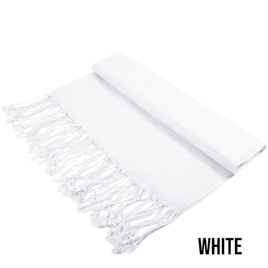 Solid White Pashmina Scarves