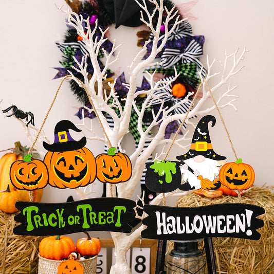 HALLOWEEN TRICK OR TREAT Hanging Sign