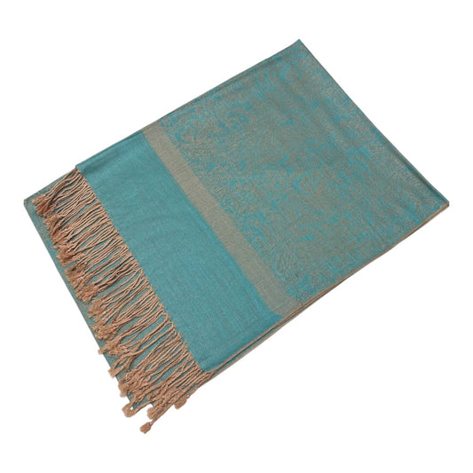 Blue Beige Paisley Pashmina Scarves