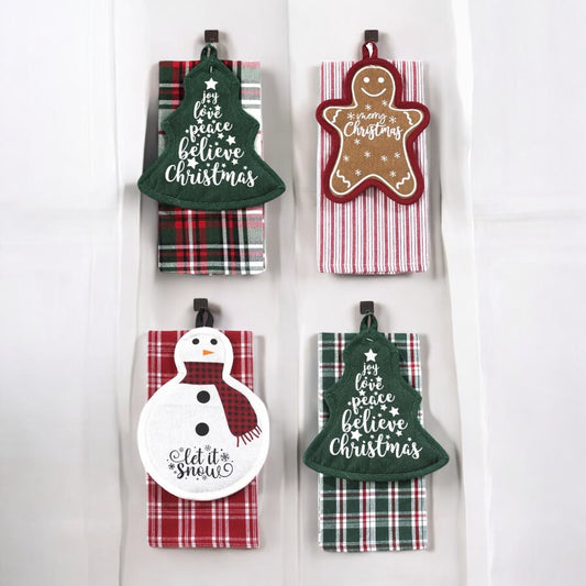 Holiday Dishtowel and Potholder Set