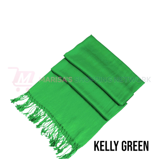 Solid Kelly Green Pashmina Scarves