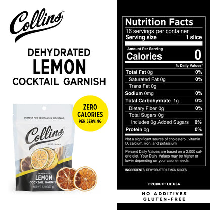 Collins Dehydrated Lemon Cocktail Garnish