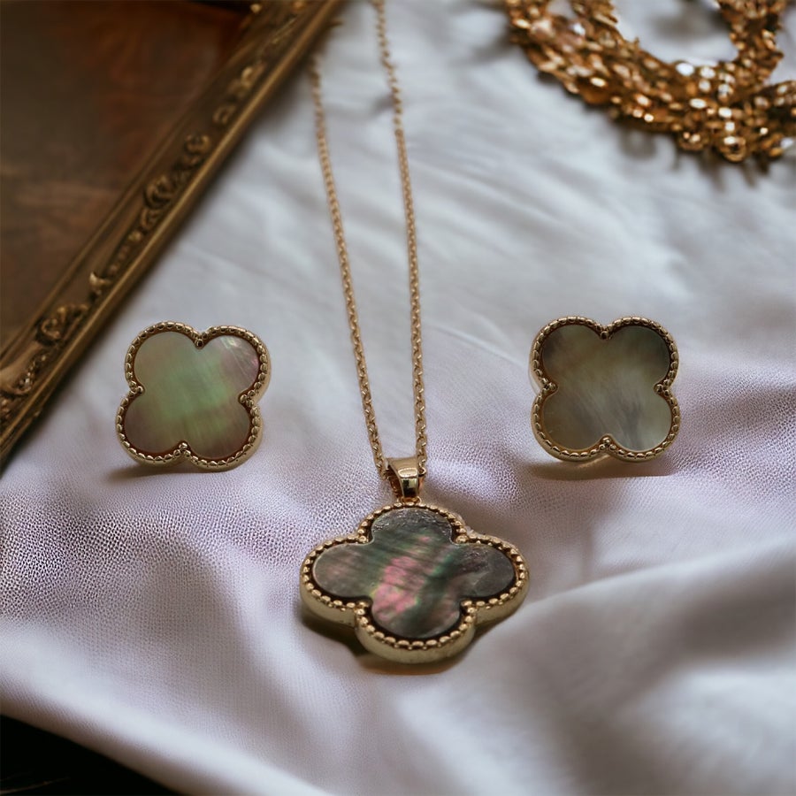 Clover Necklace and Earring Set