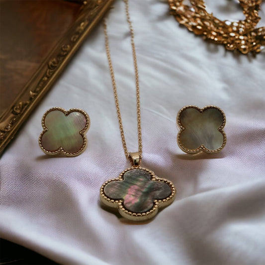 Clover Necklace and Earring Set