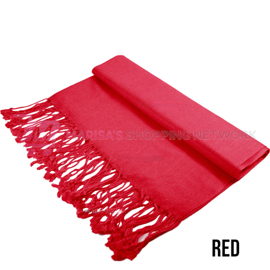 Solid Red Pashmina Scarves