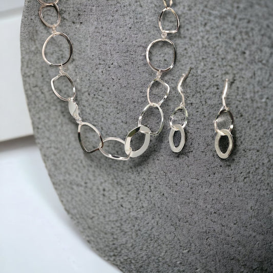 Silver Circles Necklace and Earrings