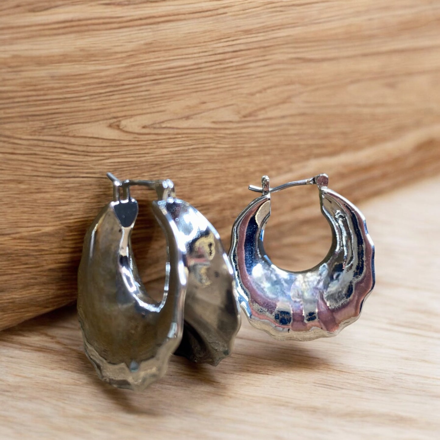 Silver Split Hoop Earrings