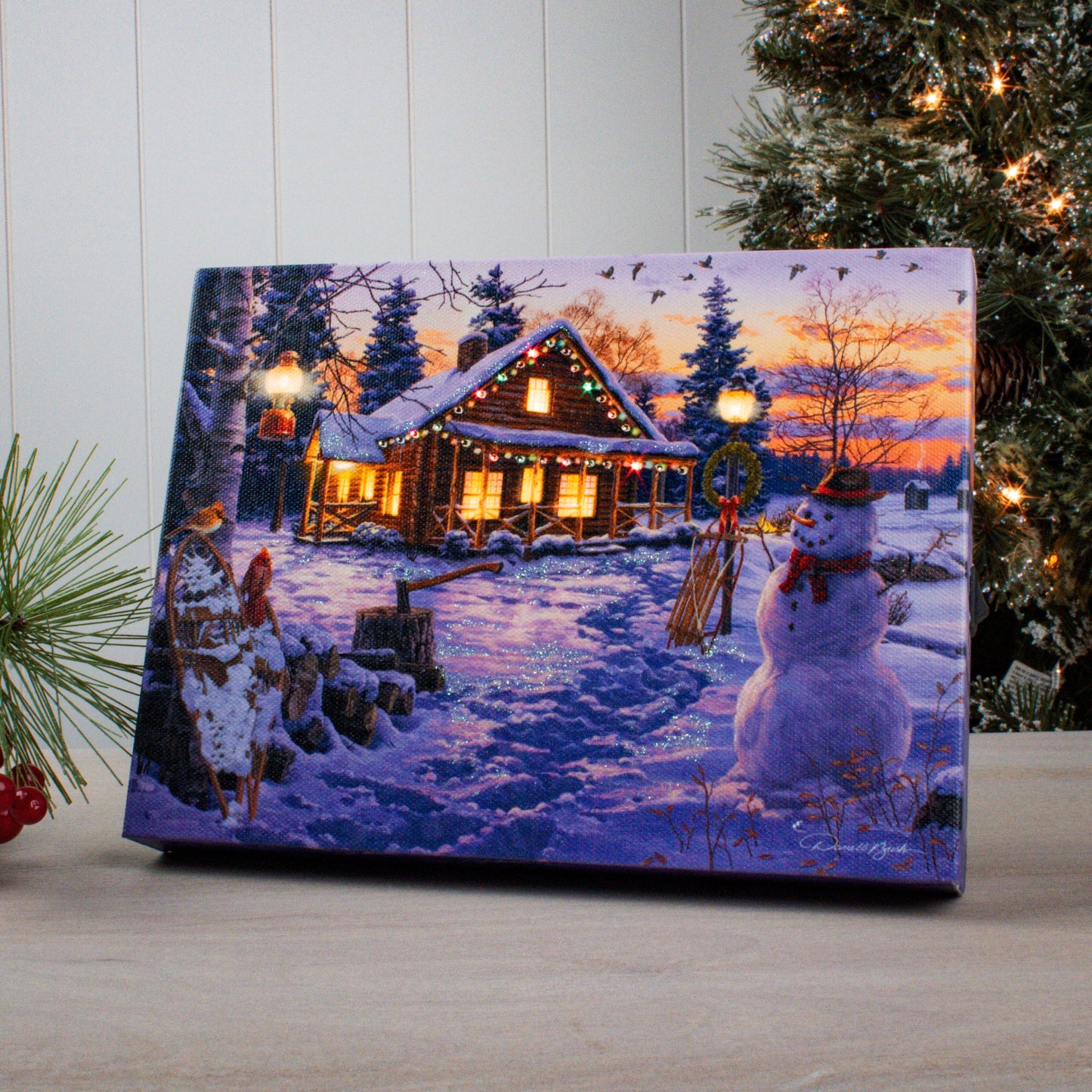 Winter Bliss 8x6  Lighted Tabletop Canvas